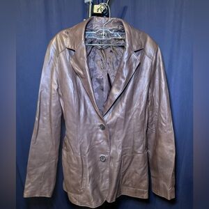 Soft leather vintage blazer